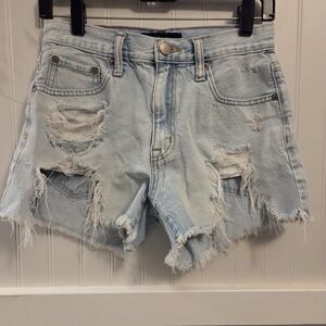 Aeropostale Distressed Light Blue Denim Shorts